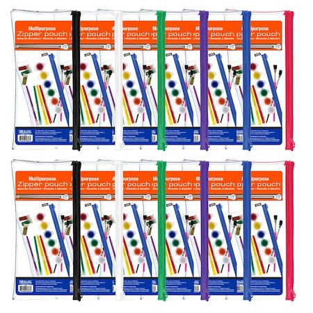 Bazic Multipurpose Clear Zipper Pouch, PK12 806